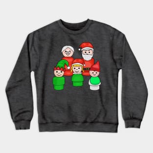 Santa, Mrs Claus, and 3 Little Elves Crewneck Sweatshirt